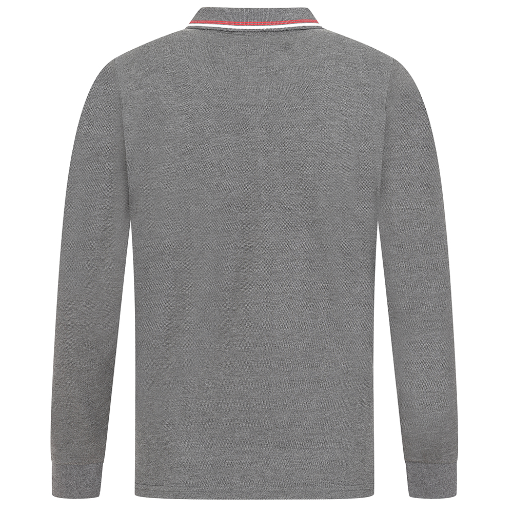 Rubber Full Crest LS Polo Grey