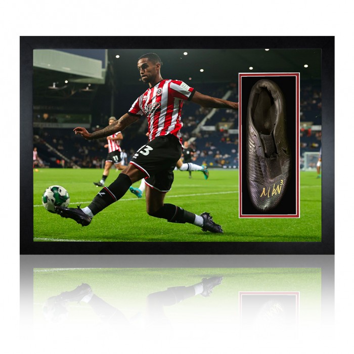 Max Lowe Signed Match Worn Boot Display